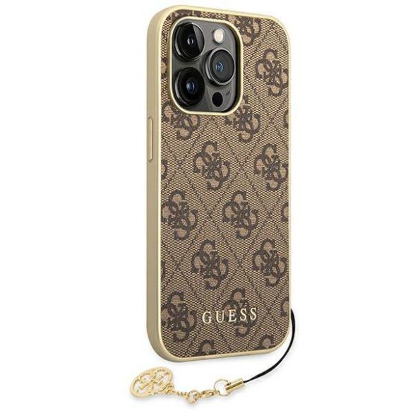 Guess GUHCP14LGF4GBR iPhone 14 Pro 6,1" barna 4G Charms Collection keménytok