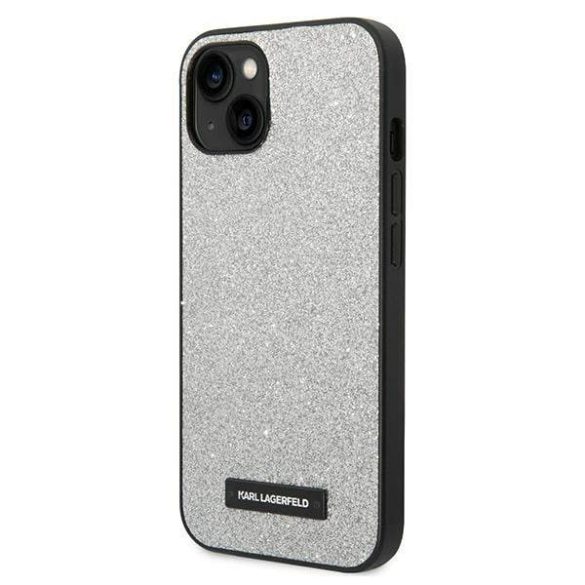 Karl Lagerfeld KLHCP14MG2ELS iPhone 14 Plus / 15 Plus 6,7" keménytok ezüst csillogó plakett Logo