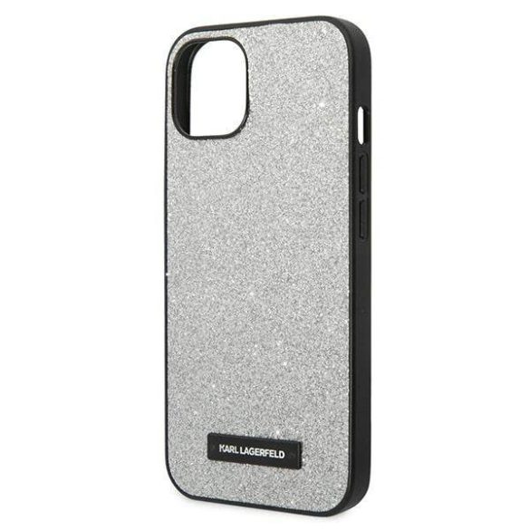 Karl Lagerfeld KLHCP14MG2ELS iPhone 14 Plus / 15 Plus 6,7" keménytok ezüst csillogó plakett Logo