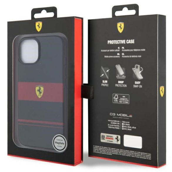 Ferrari FEHMP14SUCOK iPhone 14 / 15 / 13 6,1" fekete keménytok IMD Combi Magsafe