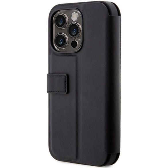 Etui BMW BMBKP14L22RVSK iPhone 14 Pro 6,1" fekete Könyvtok Bőr bélyegző kék vonalak