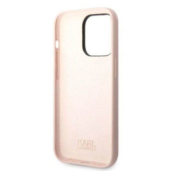 Karl Lagerfeld KLHCP14LSNIKBCP iPhone 14 Pro 6,1" rózsaszín szilikon ikonikus keménytok