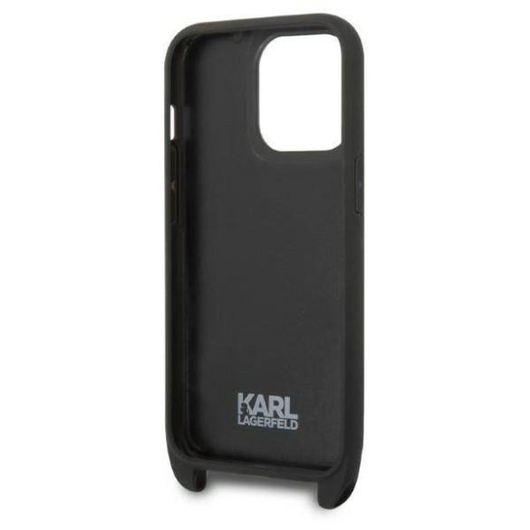 Karl Lagerfeld KLHCP14LSTKMK iPhone 14 Pro 6,1" fekete keménytok Monogram ikonikus tok