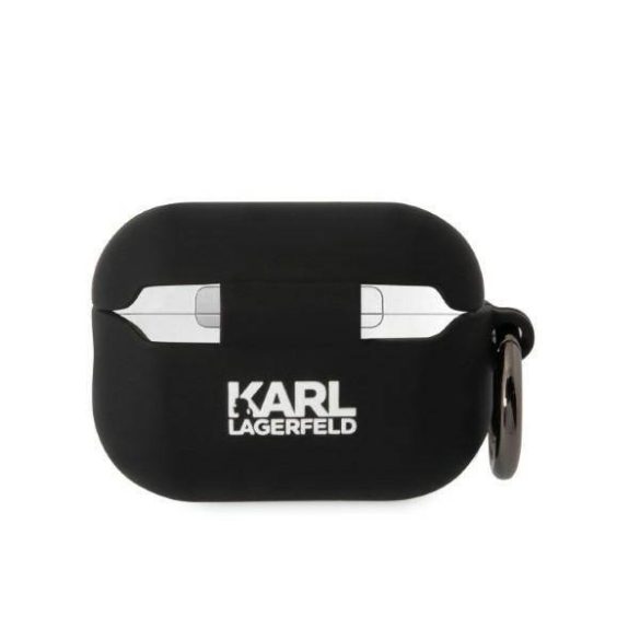 Karl Lagerfeld KLAP2RUNCHK AirPods Pro 2 (2022/2023) tok fekete szilikon Choupette fej 3D