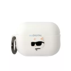   Karl Lagerfeld KLAP2RUNCHH AirPods Pro 2 (2022/2023) tok fehér szilikon Choupette fej 3D