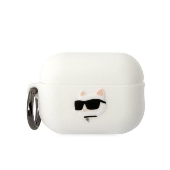 Karl Lagerfeld KLAP2RUNCHH AirPods Pro 2 (2022/2023) tok fehér szilikon Choupette fej 3D