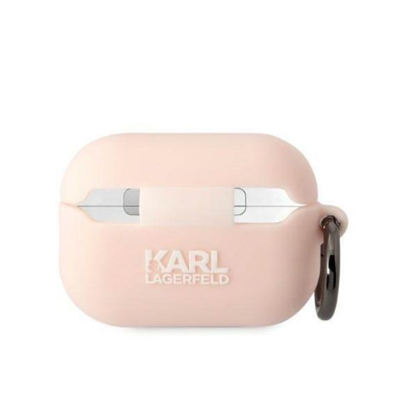 Karl Lagerfeld KLAP2RUNCHP AirPods Pro 2 (2022/2023) tok rózsaszín szilikon Choupette fej 3D