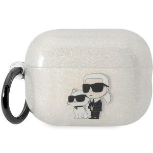 Karl Lagerfeld KLAP2HNKCTGT Airpods Pro 2 (2022/2023) tok átlátszó Glitter Karl&Choupette