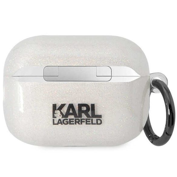 Karl Lagerfeld KLAP2HNKCTGT Airpods Pro 2 (2022/2023) tok átlátszó Glitter Karl&Choupette