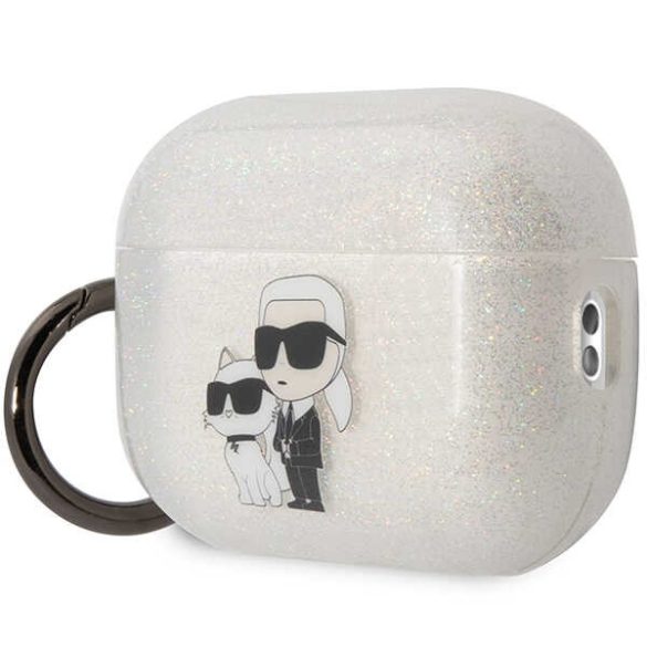 Karl Lagerfeld KLAP2HNKCTGT Airpods Pro 2 (2022/2023) tok átlátszó Glitter Karl&Choupette