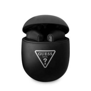 Guess Bluetooth fülhallgató GUTWST82TRK TWS + dokkolóállomás fekete háromszög logó