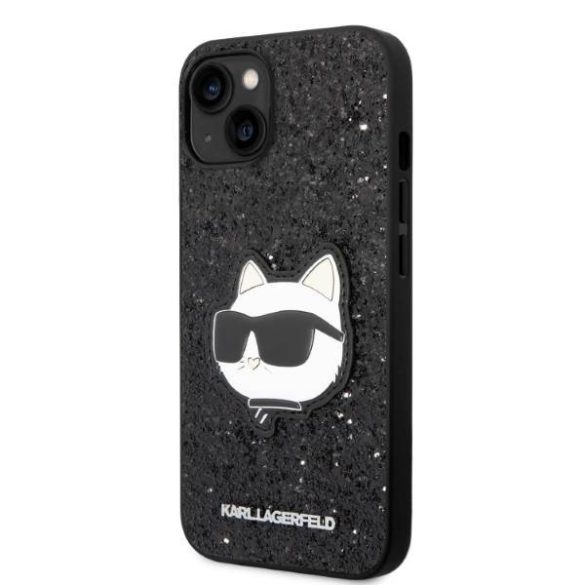 Karl Lagerfeld KLHCP14MG2CPK iPhone 14 Plus / 15 Plus 6,7" fekete keménytok Glitter Choupette Patch