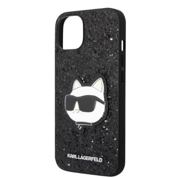 Karl Lagerfeld KLHCP14MG2CPK iPhone 14 Plus / 15 Plus 6,7" fekete keménytok Glitter Choupette Patch