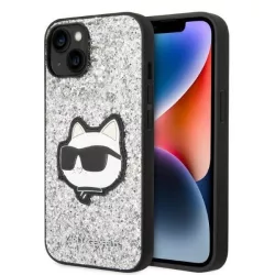   Karl Lagerfeld KLHCP14SG2CPS iPhone 14 6,1" ezüst keménytok Glitter Choupette Patch