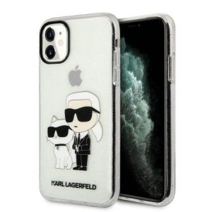 Karl Lagerfeld KLHCN61HNKCTGT iPhone 11  6,1" átlátszó keménytok csillogó Karl&Choupette