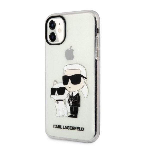 Karl Lagerfeld KLHCN61HNKCTGT iPhone 11 / Xr 6,1" átlátszó keménytok csillogó Karl&Choupette