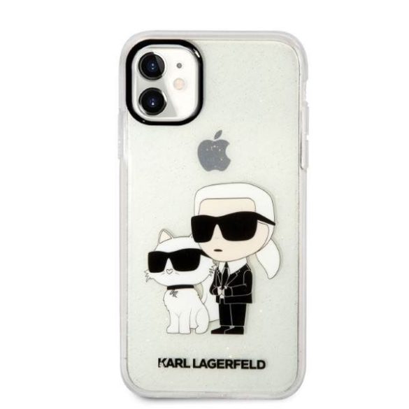 Karl Lagerfeld KLHCN61HNKCTGT iPhone 11 / Xr 6,1" átlátszó keménytok csillogó Karl&Choupette