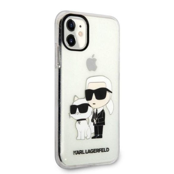 Karl Lagerfeld KLHCN61HNKCTGT iPhone 11 / Xr 6,1" átlátszó keménytok csillogó Karl&Choupette