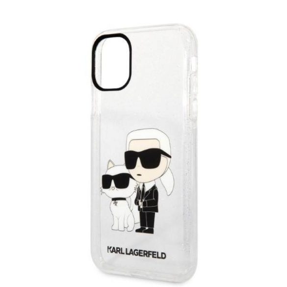 Karl Lagerfeld KLHCN61HNKCTGT iPhone 11 / Xr 6,1" átlátszó keménytok csillogó Karl&Choupette