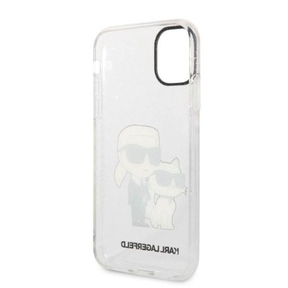 Karl Lagerfeld KLHCN61HNKCTGT iPhone 11 / Xr 6,1" átlátszó keménytok csillogó Karl&Choupette