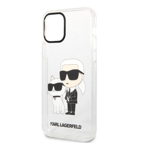 Karl Lagerfeld KLHCP12MHNKCTGT iPhone 12 /12 Pro 6,1" átlátszó keménytok csillogó Karl&Choupette