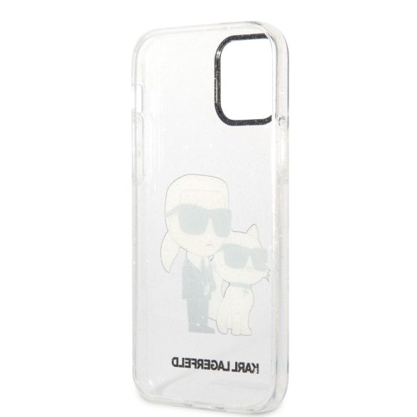 Karl Lagerfeld KLHCP12MHNKCTGT iPhone 12 /12 Pro 6,1" átlátszó keménytok csillogó Karl&Choupette