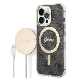   Guess tok+ töltő iPhone 13 Pro Max fekete 4G Print MagSafe keménytok
