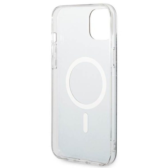 Guess GUBPP14SH4EACSK tok+ töltő iPhone 14 / 15 / 13 6,1" fekete keménytok 4G Print MagSafe