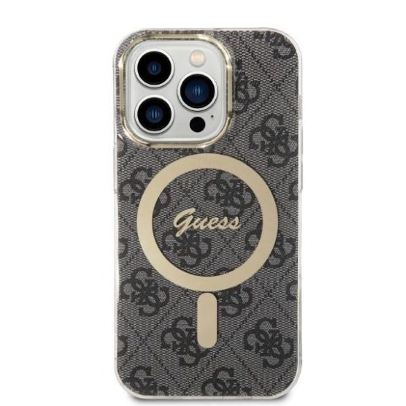 Guess tok+ töltő iPhone 14 Pro 6,1" fekete 4G Print MagSafe keménytok