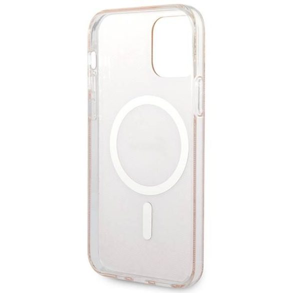 Guess tok+ töltő iPhone 12/12 Pro rózsaszín 4G Print MagSafe keménytok 