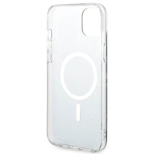 Guess GUBPP14MHMEACSK tok+ töltő iPhone 14 Plus / 15 Plus 6.7" fekete keménytok Marble MagSafe