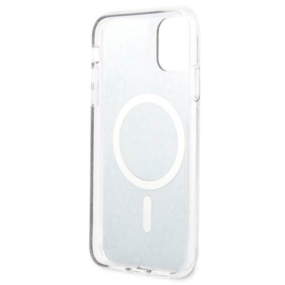 Guess tok+töltő iPhone 11 6,1" fekete 4G Print MagSafe keménytok