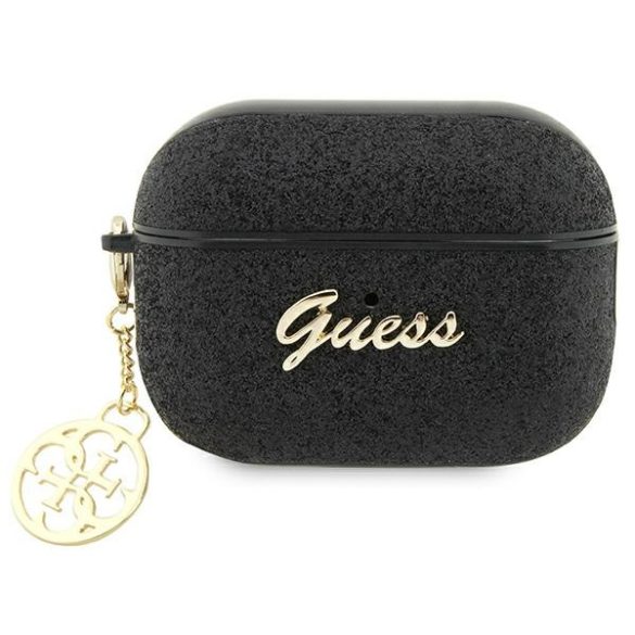 Guess GUAP2GLGSHK AirPods Pro 2 (2022/2023) tok fekete Glitter Flake 4G charm