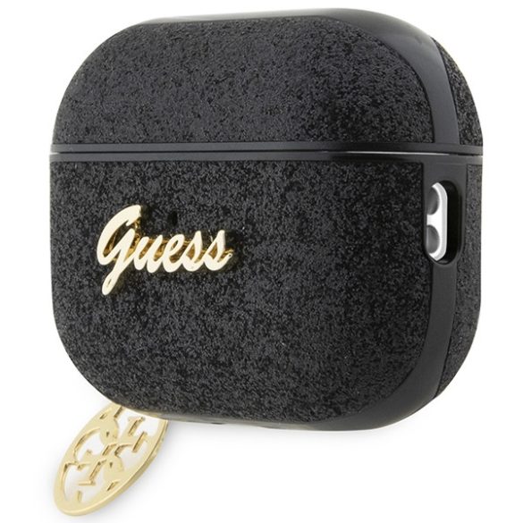 Guess GUAP2GLGSHK AirPods Pro 2 (2022/2023) tok fekete Glitter Flake 4G charm