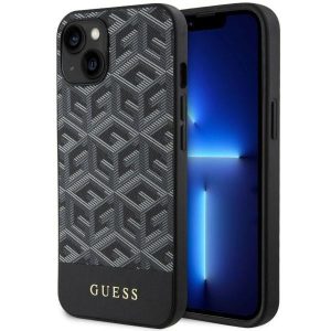 Guess GUHMP14SHGCFSEK iPhone 14 / 15 / 13 6.1" fekete keménytok GCube csíkos MagSafe