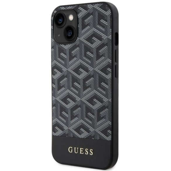 Guess GUHMP14SHGCFSEK iPhone 14 / 15 / 13 6.1" fekete keménytok GCube csíkos MagSafe