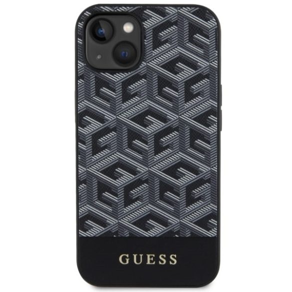 Guess GUHMP14SHGCFSEK iPhone 14 / 15 / 13 6.1" fekete keménytok GCube csíkos MagSafe