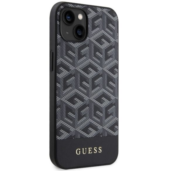 Guess GUHMP14SHGCFSEK iPhone 14 / 15 / 13 6.1" fekete keménytok GCube csíkos MagSafe