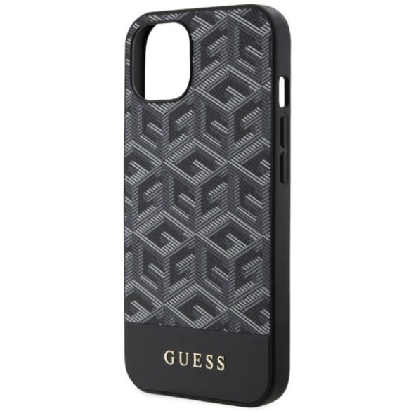 Guess GUHMP14SHGCFSEK iPhone 14 / 15 / 13 6.1" fekete keménytok GCube csíkos MagSafe