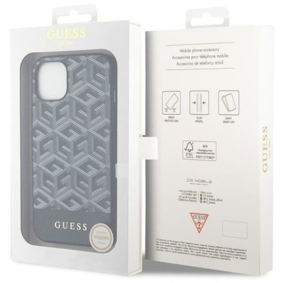 Guess GUHMP14SHGCFSEK iPhone 14 6.1" fekete keménytok GCube csíkos MagSafe