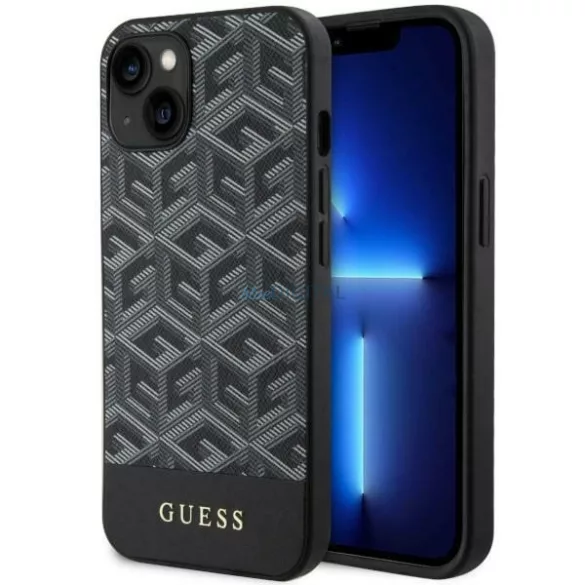 Guess GUHMP14MHGCFSEK iPhone 14 Plus 6.7" fekete keménytok GCube Stripe MagSafe