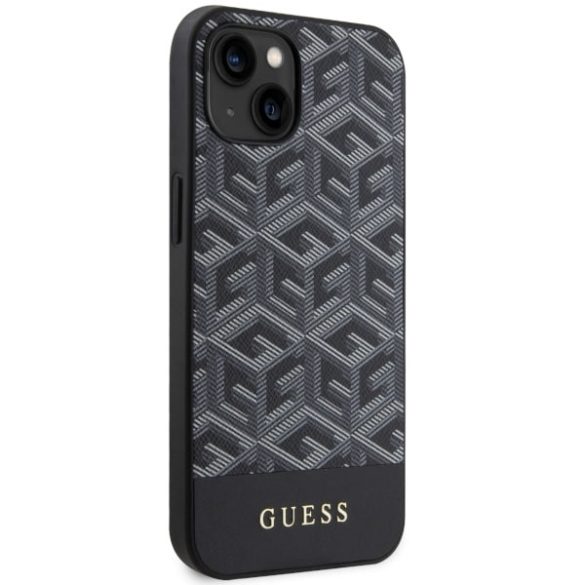 Guess GUHMP14MHGCFSEK iPhone 14 Plus / 15 Plus 6.7" fekete keménytok GCube Stripe MagSafe