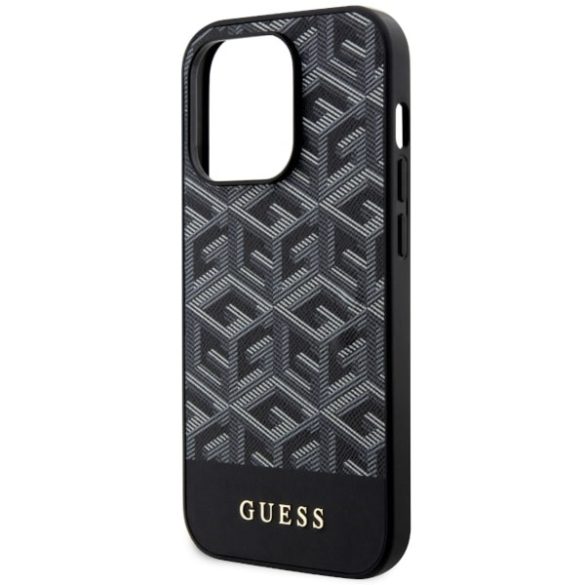 Guess GUHMP14LHGGCFSEK iPhone 14 Pro 6.1" fekete keménytok GCube csíkok MagSafe