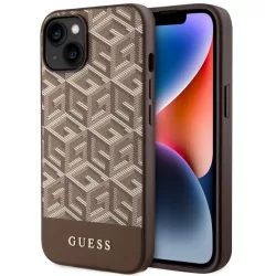   Guess GUHMP14MHGCFSEW iPhone 14 Plus 6.7" barna keménytok GCube Stripe MagSafe