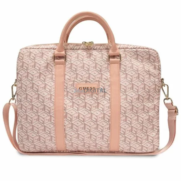 Guess GUCB15HGCFSEP táska 16" GCube Stripes – rózsaszín