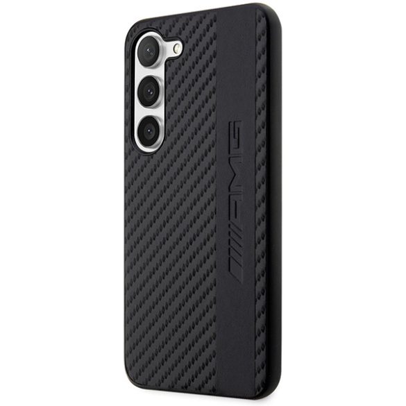 AMG AMHCS23MBLSCA Samsung Galaxy S23+ S916 fekete keménytok Carbon Stripe&Embossed