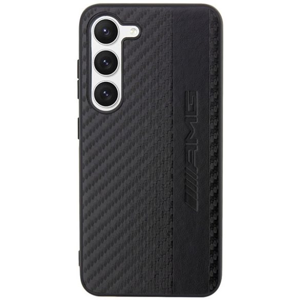 AMG AMHCS23MBLSCA Samsung Galaxy S23+ S916 fekete keménytok Carbon Stripe&Embossed