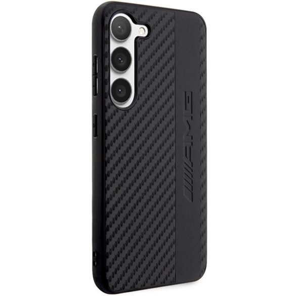 AMG AMHCS23MBLSCA Samsung Galaxy S23+ S916 fekete keménytok Carbon Stripe&Embossed