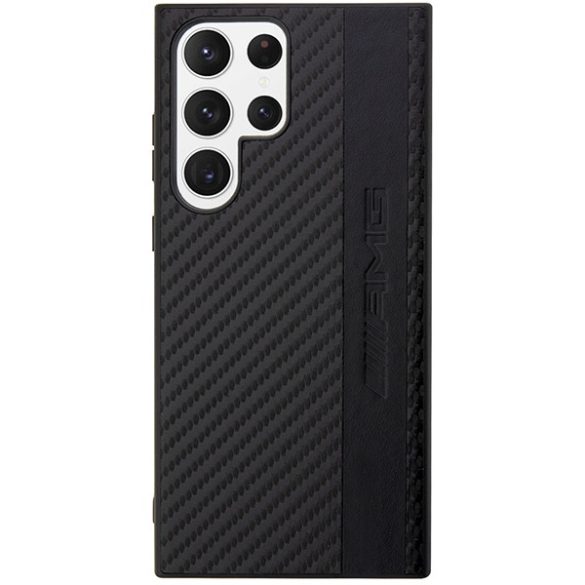 AMG AMHCS23LBLSCA Samsung Galaxy S23 UltraS918 fekete keménytok Carbon Stripe&Embossed