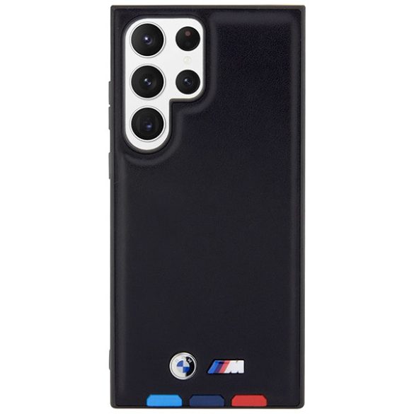 BMW BMHCS23L22PTDK Samsung Galaxy S23 UltraS918 fekete bőr bélyegző Tricolor tok